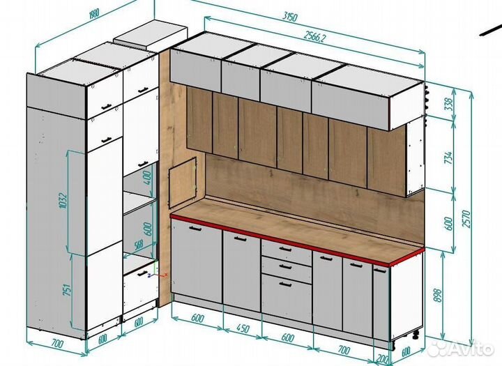 Кухонный гарнитур новый