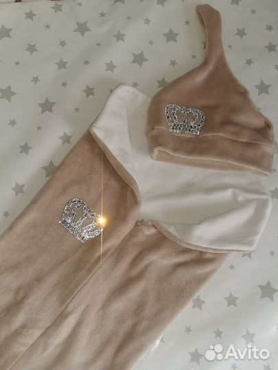 Кокон тёплый на молнии новый с шапочкой