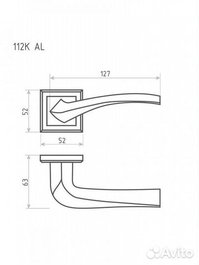 Ручка дверная nora-M 112К AL белый жемчуг