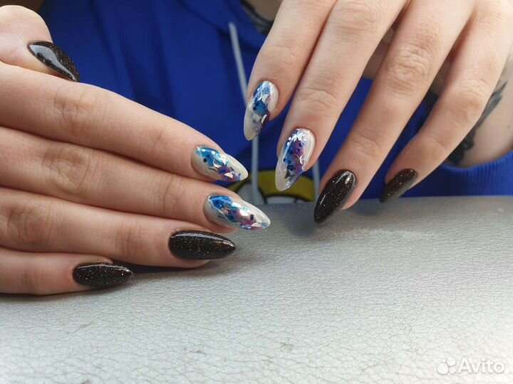 Наращивание ногтей, покрытие шеллак, педикюр