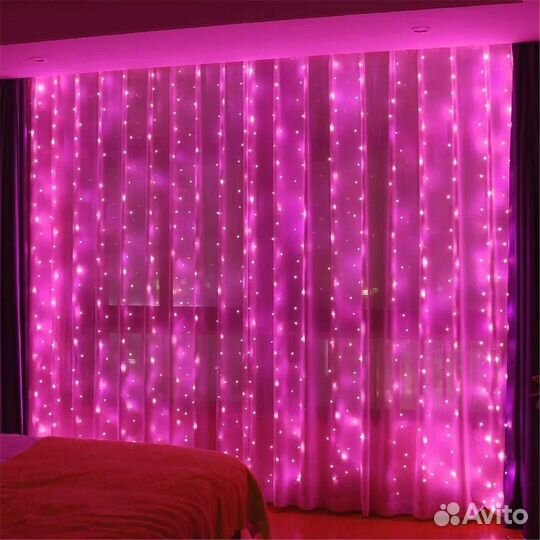 Новогодние гирлянды, украшения, бантики