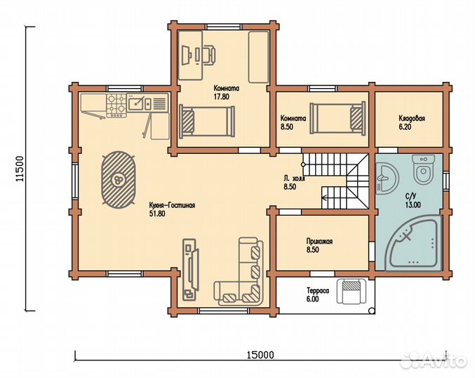 Дом из профилированного бруса 10*10,5