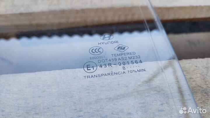 Hyundai accent стекло заднее левое