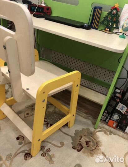 Растущий стол, стул, парта, полка, школа haenim