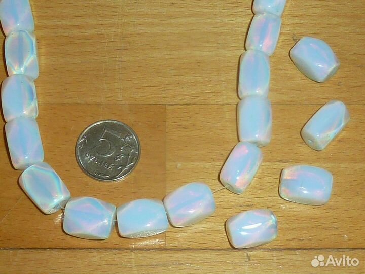 Бусы Крупный лунный камень Длина 46 см