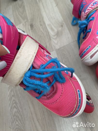 Роликовые коньки 30-33 шлем+полный комплект защиты