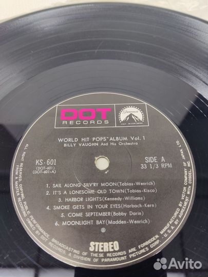 Billy Vaughn And His Orchestra - World Hit Pops LP