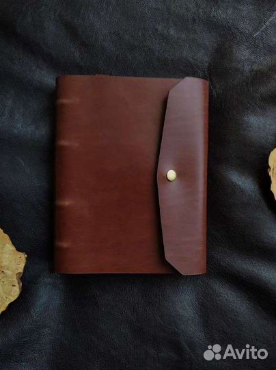 Блокнот-ежедневник на кольцах из натуральной кожи