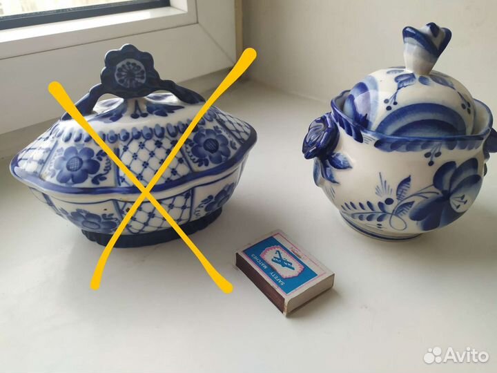 Гжель СССР чайники, чашки, сахарницы, статуэтки