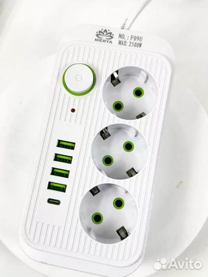 Cетевой фильтр (удлинитель) с USB + Type-C