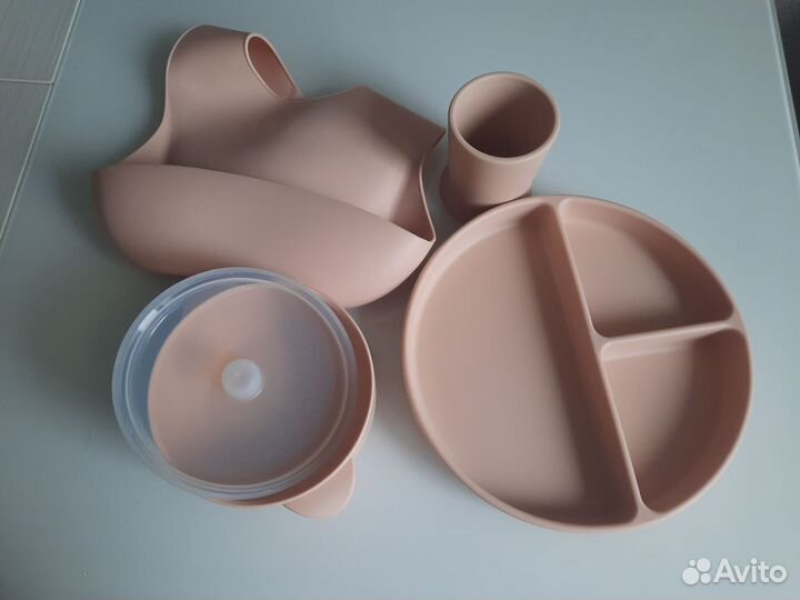 Набор детской силиконовой посуды для кормления