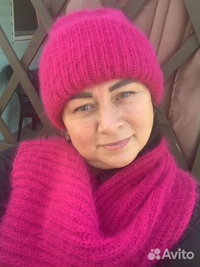 Шапка и шарф из пуха норки