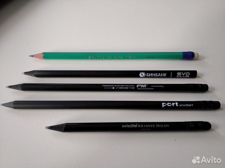 Стильные чёрные карандаши с ластиком