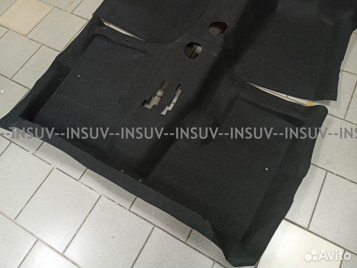Ковер пола Шевроле Нива 2123 черный, 2 части