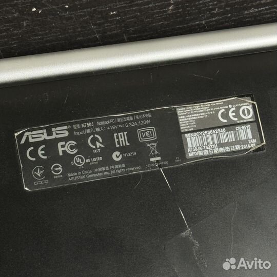 Ноутбук asus N750JK i7 850M 256SSD 700HDD