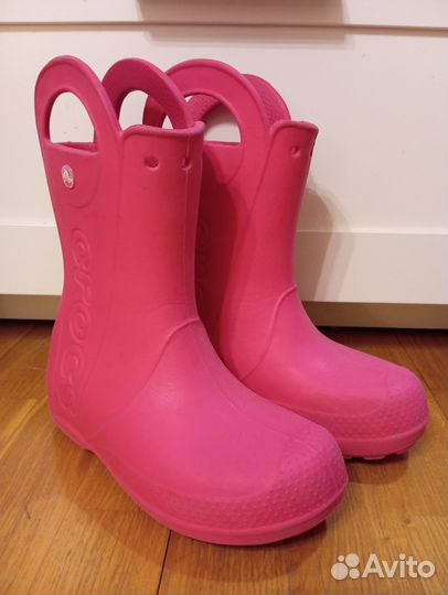 Crocs j2 сапоги розовые