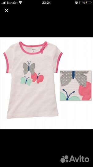 Футболка Carters для девочки на 9-12м-18м