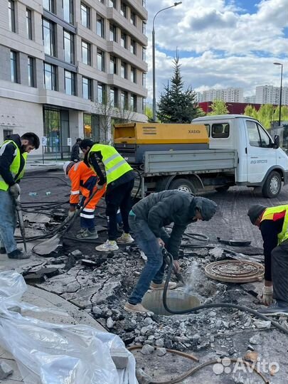 Аренда компрессора с отбойными молотками, продувка