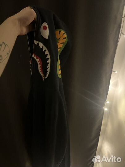 Зип худи bape shark черная