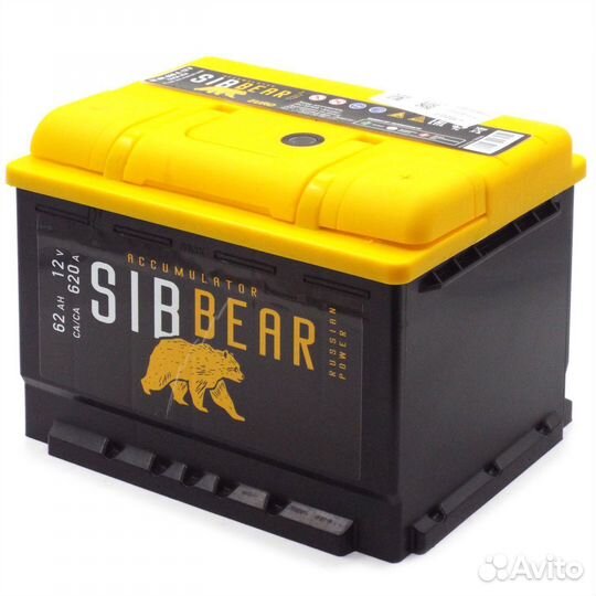Аккумулятор sibbear LB 62 Ач о.п Форд, Опель