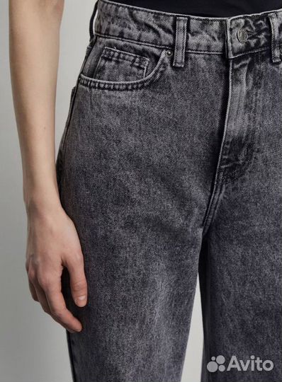Джинсы прямые трубы с высокой посадкой