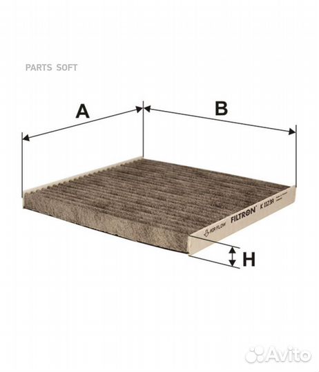 Filtron K 1123A Фильтр салона toyota avensis II/corolla 02- угольный