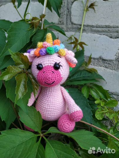 Вязанная игрушка. Единоржка