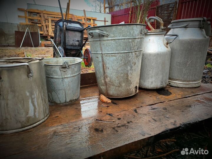 Бидоны 40/10 л СССР, ведра алюминиевые, кастрюли