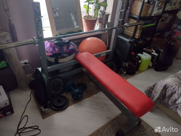 Скамья, штанга