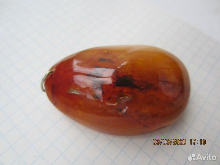 Вставка для кулона Натуральный Янтарь