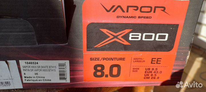 Новые коньки Bauer Vapor X800 р. 8 ее (43 EUR)