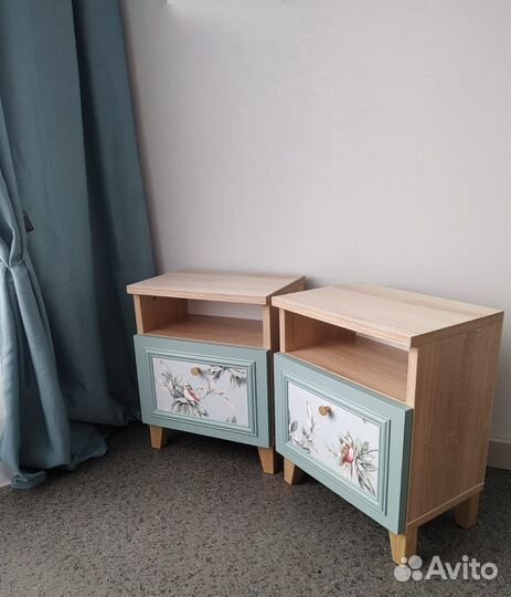 Тумбочки с птичками, прикроватные. Редизайн