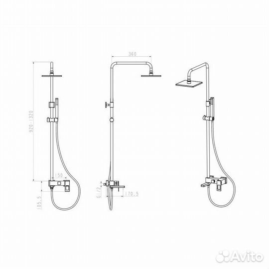 Душевой гарнитур Boheme Q 148-WG.2