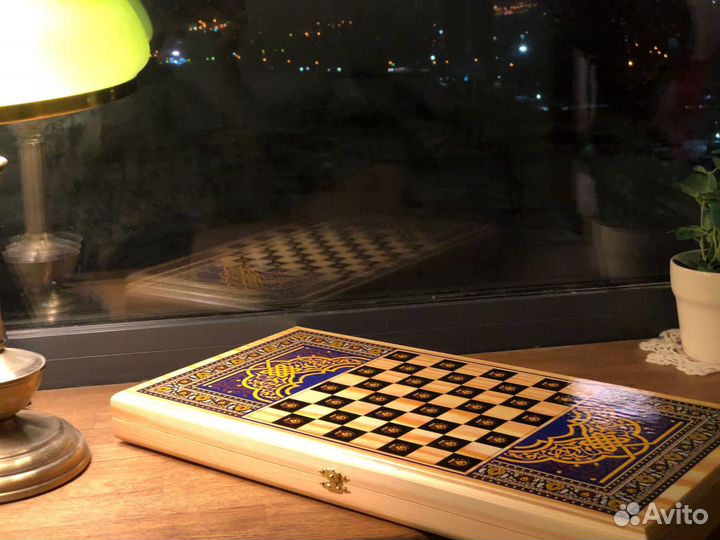 Детевянные нарды с портретом орла