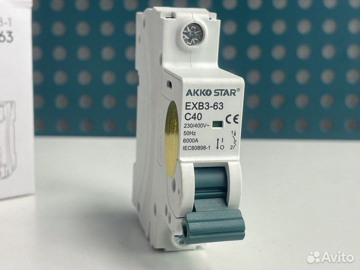 Автоматический выключатель EXB3-63 6KA 1P C40