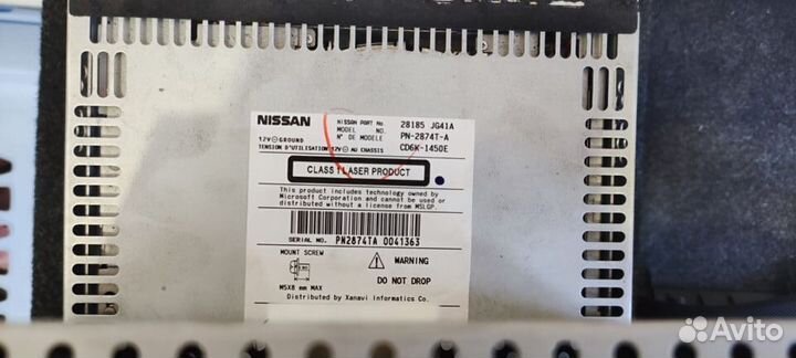 Штатная магнитола с рамкой Nissan Xtrail T31 08г