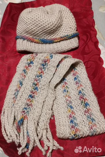 Шапка женская с шарфом комплект