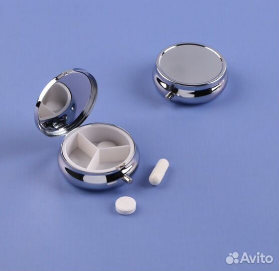 Таблетница, таблеторезка, с зеркалом