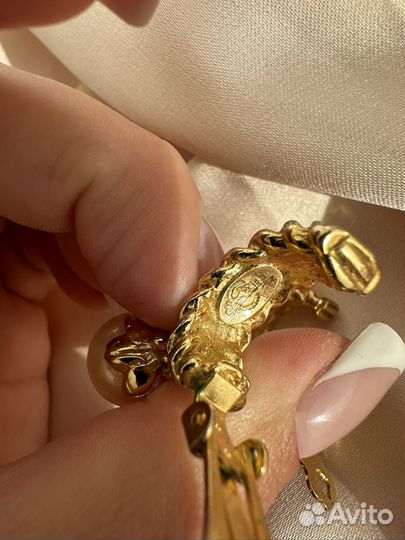 Винтажные клипсы с иск жемчугом Premier Designs