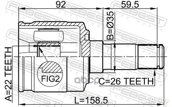 ШРУС внутренний левый 22X35X26 KIA RIO 05- 2211