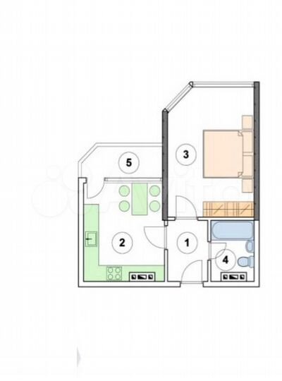 Квартира-студия, 44 м², 2/20 эт.