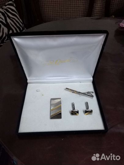 Мужской набор запонки +зажим