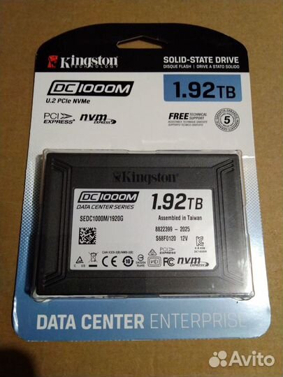 Nvme SSD Kingston sedc1000M/1920G 1920GB U.2 NEW