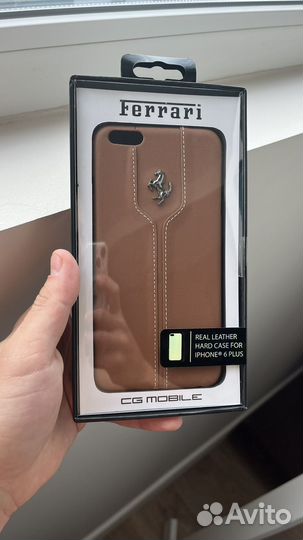 Чехол Ferrari iPhone 6/6s plus кожаный