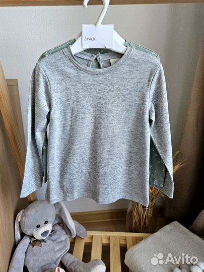 Лонгслив 3 шт для девочки h&m 86