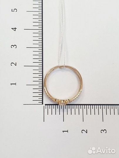 Золотое кольцо с фианитом 17,5р