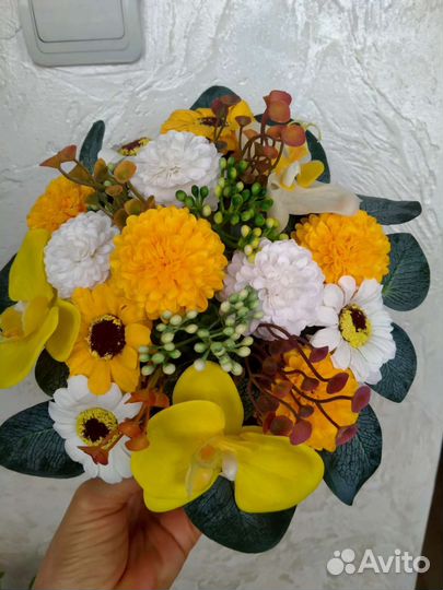 Букет из мыльных роз