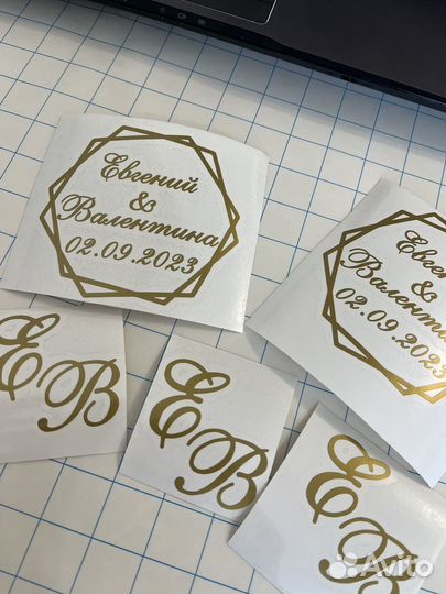 Свадебный декор, изготовление наклеек на бутылки