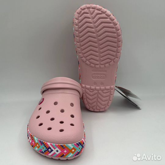 Crocs кроксы с розовым кантом