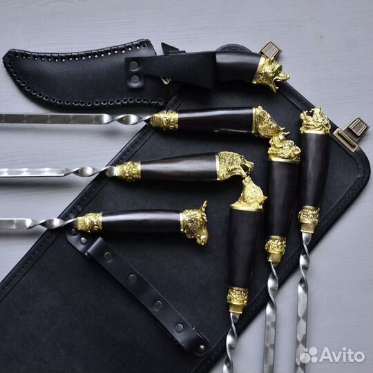 Набор шампуров в чехле «Медвежья лапа»